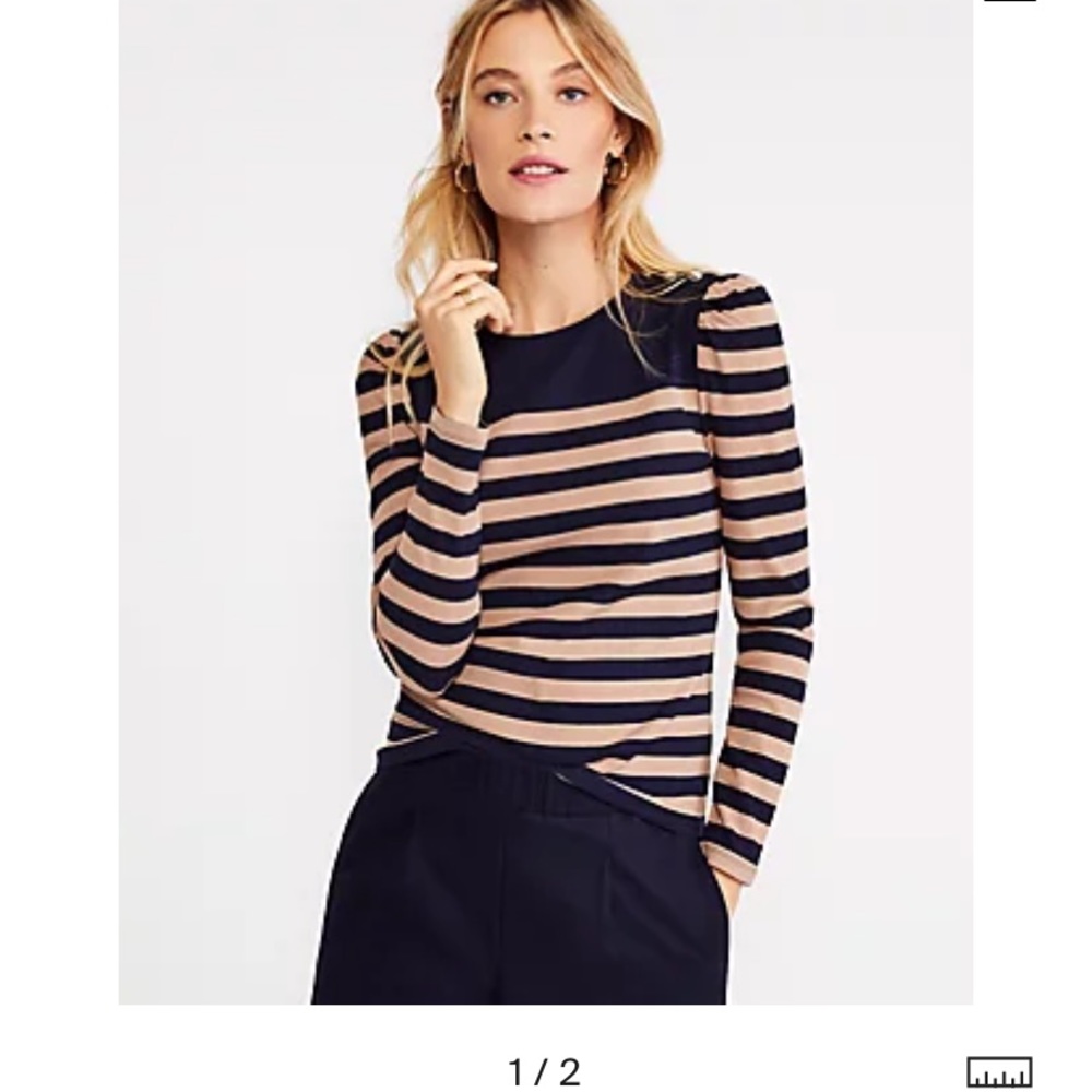 NWT Ann Taylor puff sleeve striped top